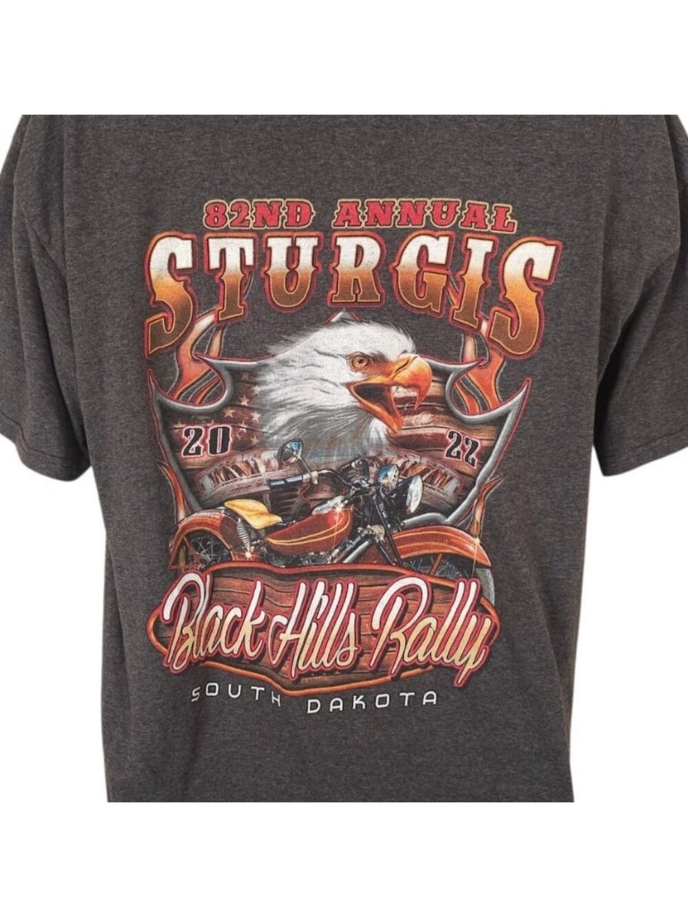 Sturgis T Shirt Mens Size XL Gray 2022 Black Hills Motorcycle Rally Bald Eagle